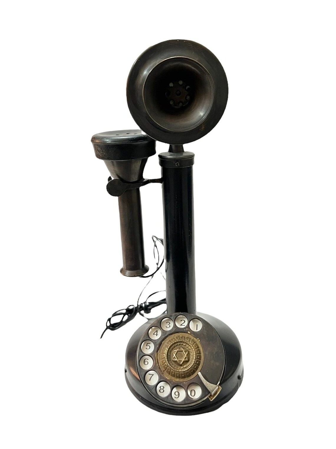 Creative old retro candlestick telephone for office home decor living room antique interior dial phone retro tabletop decoration