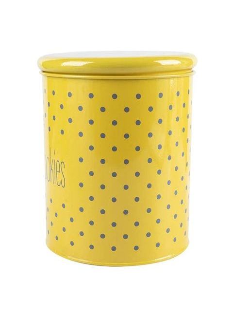 Yellow cookie Jar classic unique design for food storage dry food kitchenware hotel restaurant wholesale made in india 2023