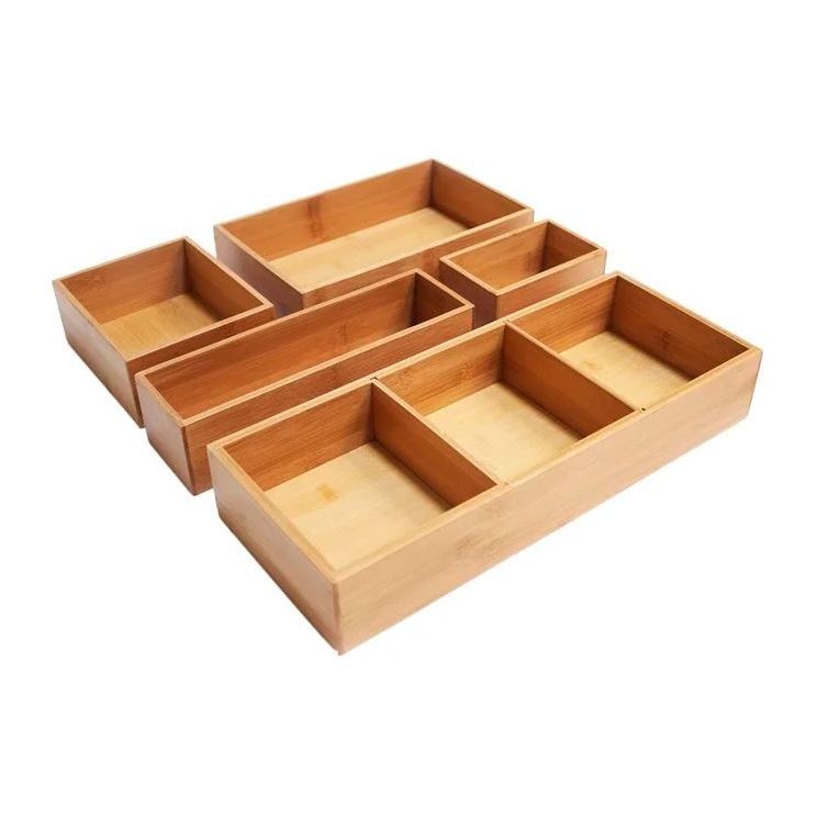 Most selling walnut kitchen utensils drawer organizer adjustable flatware kitchen cutlery tray table ware drawer organizer 2023