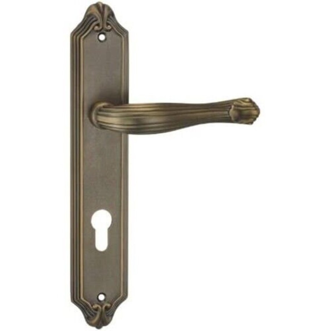 Antique brass fancy door lever backplate handle for home apartment interior bathroom sliding pull door handle furniture hardware