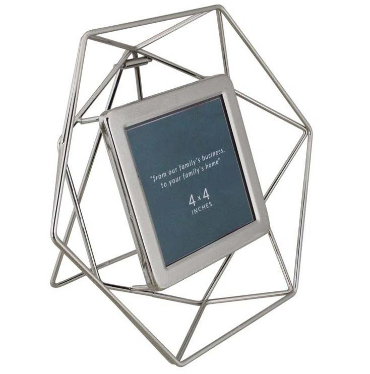 Hexagonal black metal photo frame wedding artwork photos craft drawing picture frame for home living room hotel desktop decor