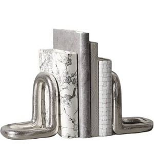 Silver Chain Bookends Metal Book Stand Holder For Desk Office Home School Library Table Top Organizers Bookends Made In India