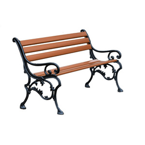 Brown luxury cast iron & wooden garden bench for home hotel garden outside park seating patio bench outdoor and indoor furniture