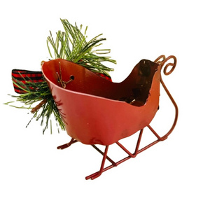 Customized Christmas sleigh for holiday table top sleigh basket Christmas home festival decoration indoor and outdoor decor 2023