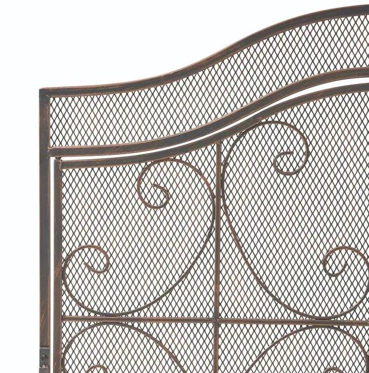 Black and copper fireplace screen iron decorative fire place cover accessories for home indoor living room fire spark guard gate