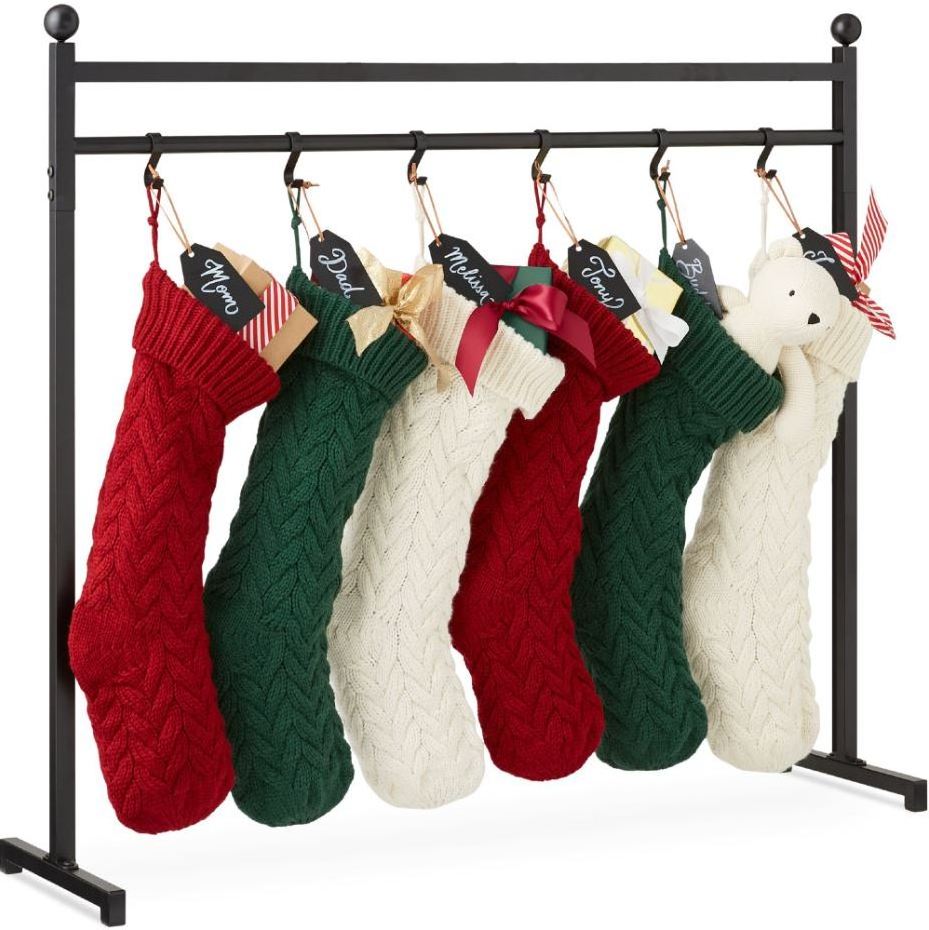 Unique Christmas stocking holder stand with hook for home fireplace Christmas ornament Xmas stocking hanger indoor decoration