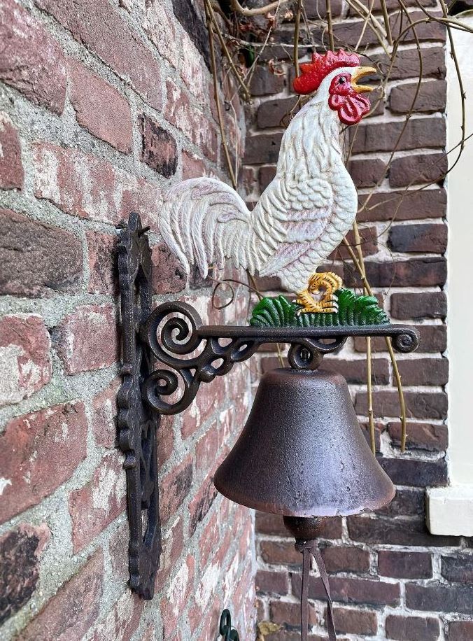 Handmade Bell Rooster Cast Iron Hanging Door Bell For Outdoor Home Decor Farmhouse Garden Decoration Made in india Bulk quantity