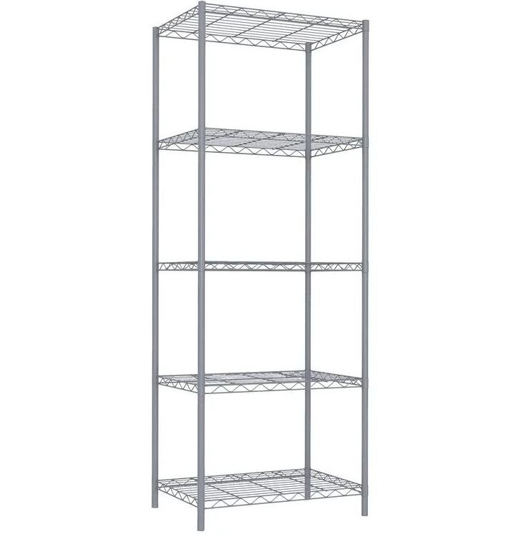 Steel wire shelving black shelf rack storage organization for home hotels and restaurant kitchen bathroom bedroom living room