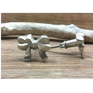 Silver metal bow fancy knob pull cabinet drawer for home dresser door cabinet furniture decorative kitchen wardrobe handle knobs