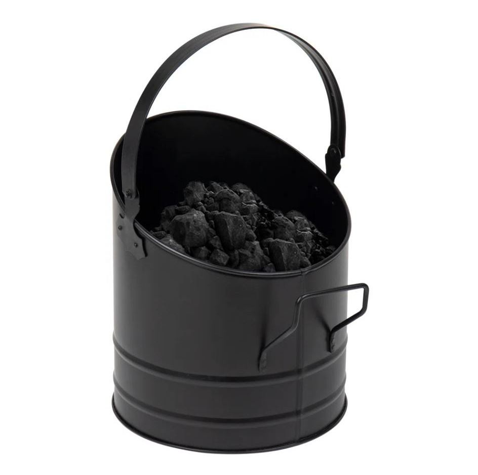 Black classy steel ash coal bucket fire pits outdoor accessories for home garden patio fireplace ash coal bucket fireplace tools