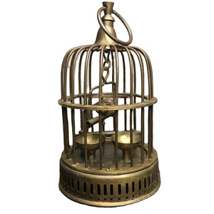 Solid Brass Bird Cage Bird cage with Swinging on Perch and Moveable Doo Old cage Handmade Bird Japanese bamboo made in india