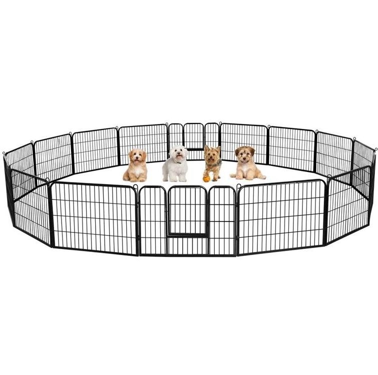 Playpen large barrier metal dog kennel animal cage cover for run outdoor house protective door removeable training pet behavior