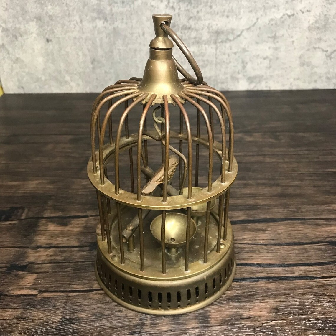 Solid Brass Bird Cage Bird cage with Swinging on Perch and Moveable Doo Old cage Handmade Bird Japanese bamboo made in india