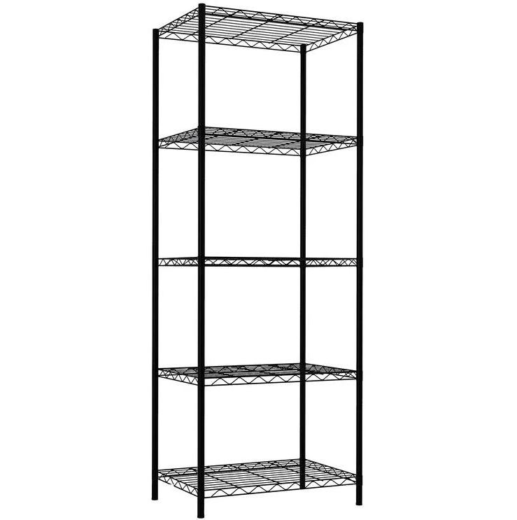 Steel wire shelving black shelf rack storage organization for home hotels and restaurant kitchen bathroom bedroom living room