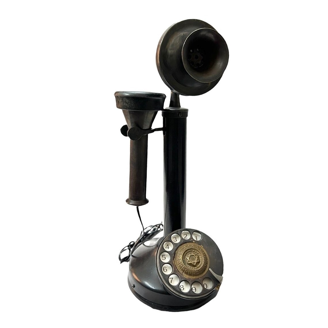 Creative old retro candlestick telephone for office home decor living room antique interior dial phone retro tabletop decoration