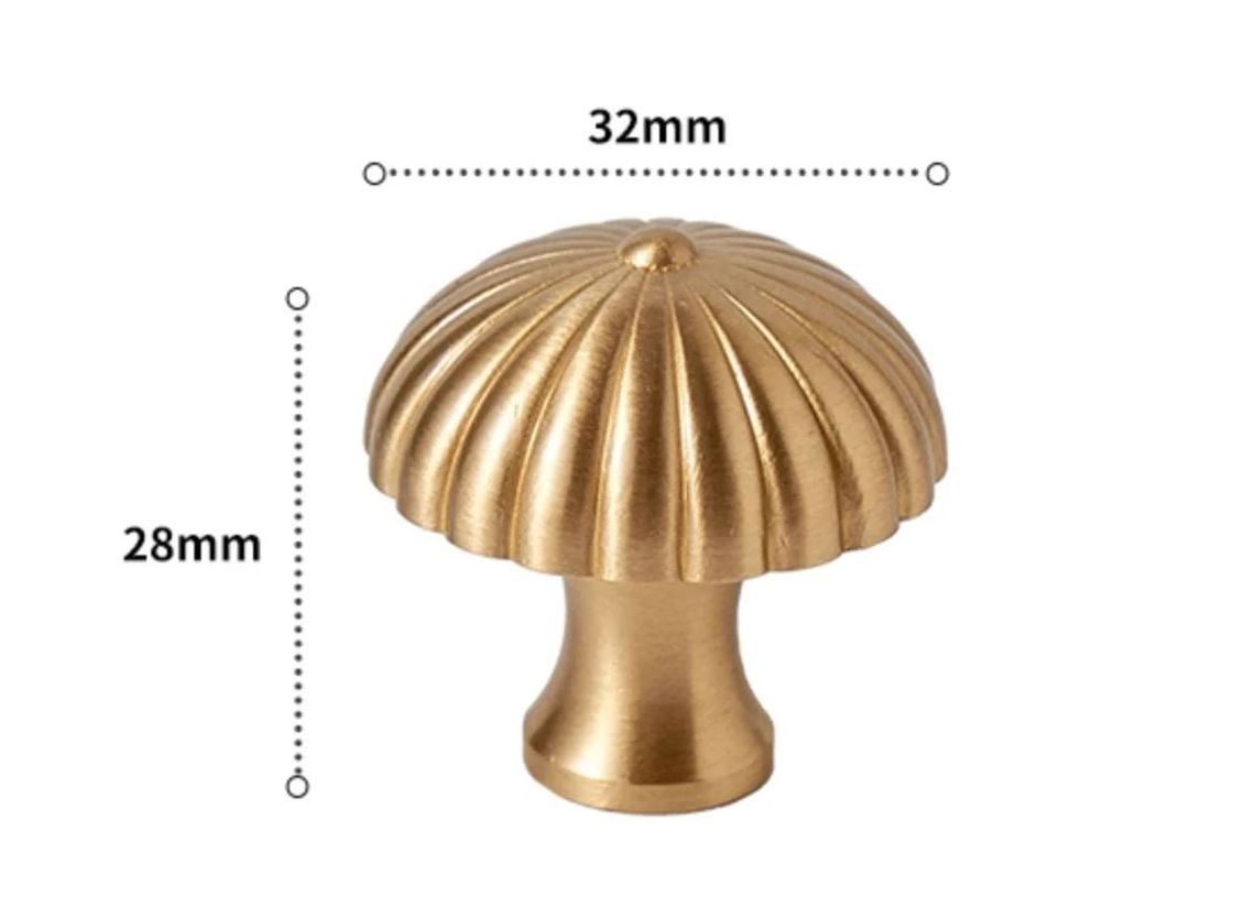 Gold brass mushroom knobs pull cabinet drawer for home dresser door cabinet furniture decorative kitchen wardrobe handle knobs