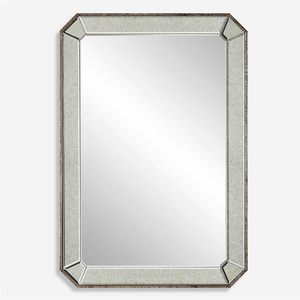 Antique silver wood frame wall mounted mirror home wall interior decoration living room bathroom hallway bedroom dresser decor