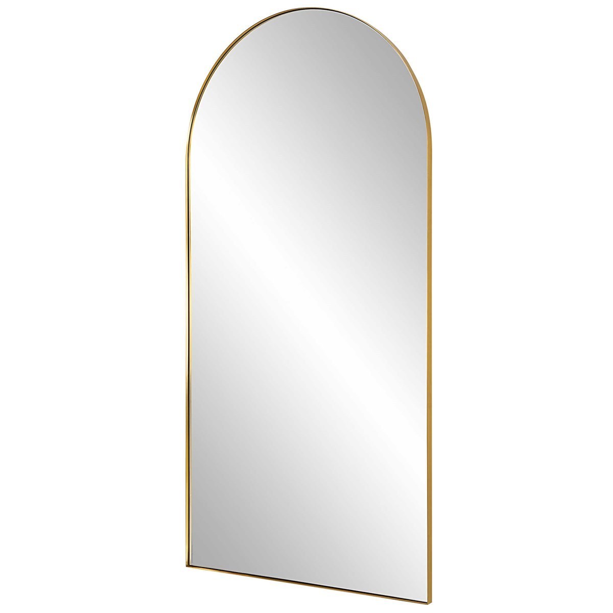 Stainless steel frame arched shaped wall mirror for bathroom and living room decoration hotel hallway wall decor make up mirror