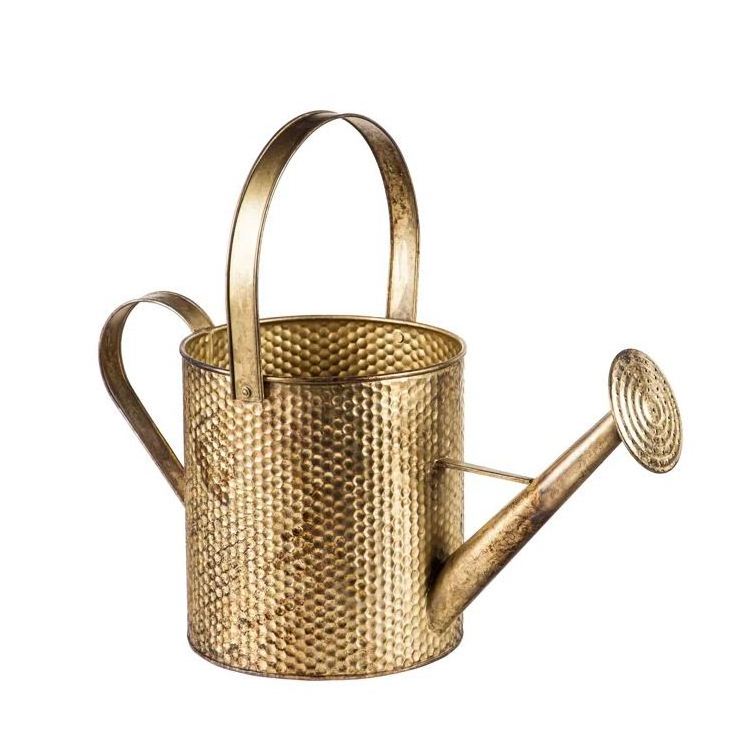 High Quality Gold Metal Watering Can fancy design for outdoor and indoor plants flowers watering can Home Garden bulk quantity