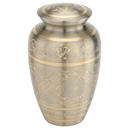 Wholesale Supplier Brass Urn For Ashes Nickel New Design High Quality Embossed Urn For Ashes Bulk Quantity Pot Made in India