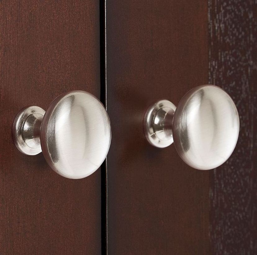 Premium Round knob satin nickel New Design Modern Knobs Kitchen Floral Antique Dresser Door Cabinet Handmade Decorative Best