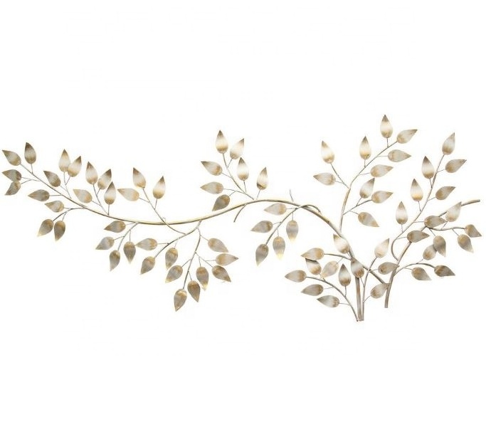 Beautiful Gold Flowing Leaves Wall Decor For Bedroom Hotel Room Hanging Wall Art Living Room Wall Home Decoration Made In India