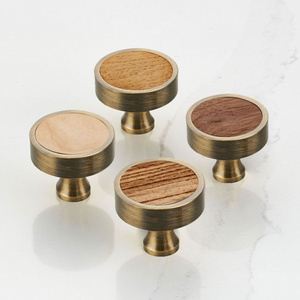 Luxurious round solid brass antique gold door knobs for home dresser door cabinet furniture decorative kitchen wardrobe handle