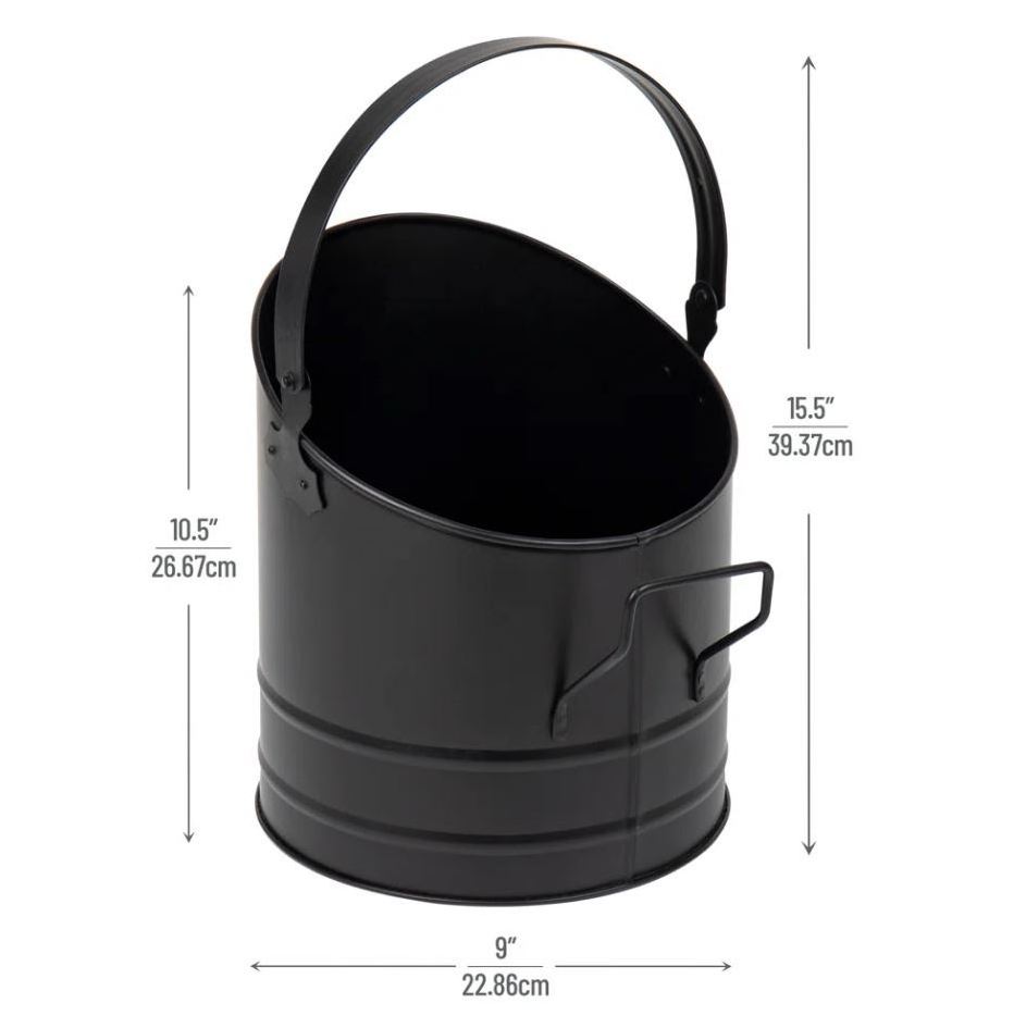 Black classy steel ash coal bucket fire pits outdoor accessories for home garden patio fireplace ash coal bucket fireplace tools