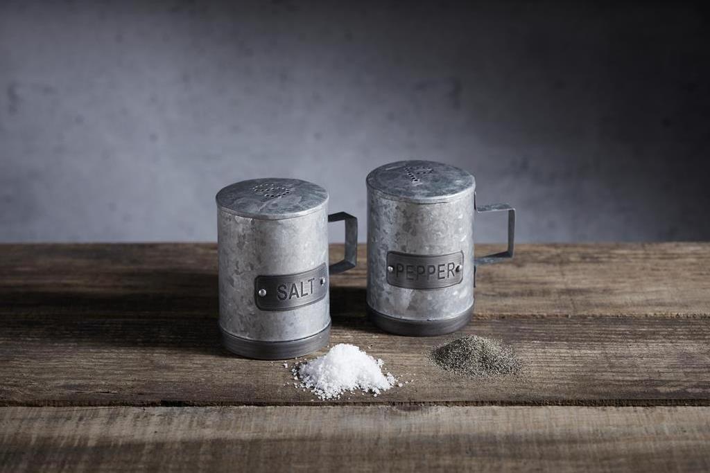 Galvanized steel fancy salt and pepper shaker commercial restaurant food service herbs & specie tool for home hotel table ware