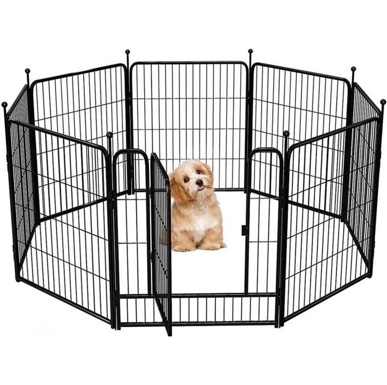 Playpen large barrier metal dog kennel animal cage cover for run outdoor house protective door removeable training pet behavior