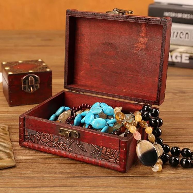 Good selling wooden jewelry box for home dressing table decor for jewelry ring earring pendant necklace storage case organizer