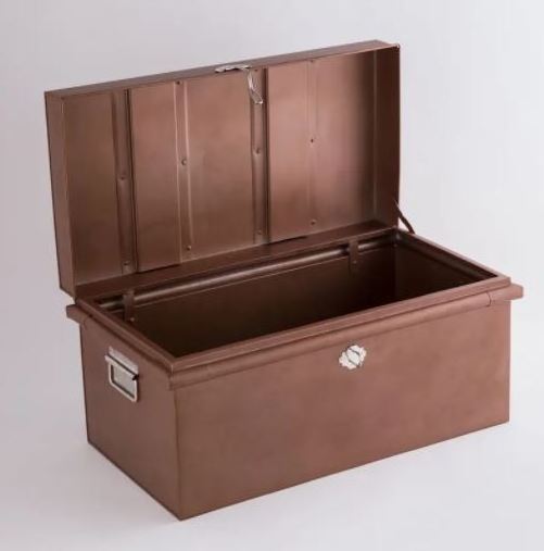 Brown & Nickle Metal Trunk Box Storage Usage Home Hotel Made in India Bulk Quantity High Quality Unique Design Handmade Box