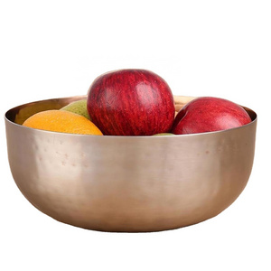 Silver & Gold Hammered Fruit Bowl Wedding Brass Steel Mixture Made in India High Superior Quality Decor Dinning Tableware 2022