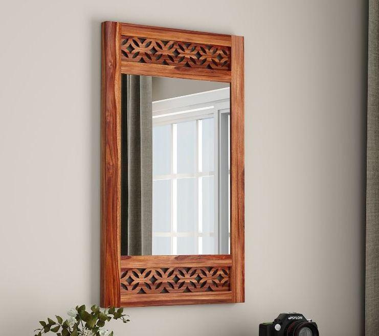 Cambrey Side Stripped Mirror With Frame Wood Item Unique Item top beautiful Product wood Mirror Frame New Design