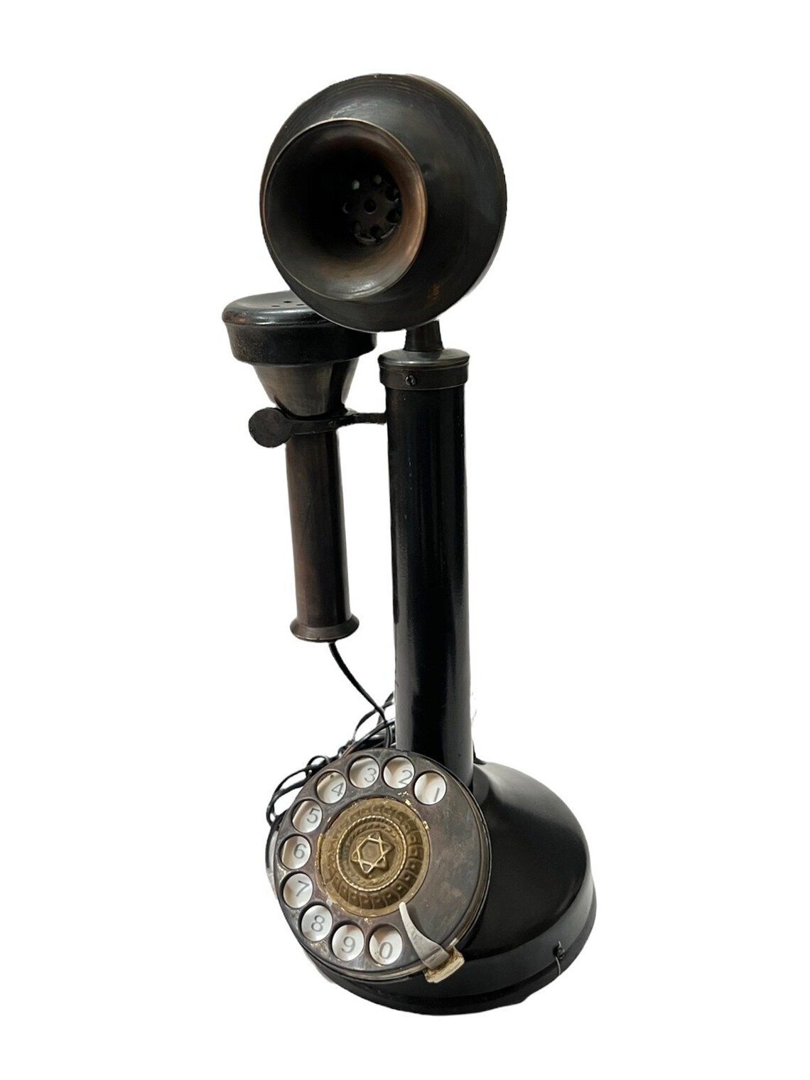 Creative old retro candlestick telephone for office home decor living room antique interior dial phone retro tabletop decoration