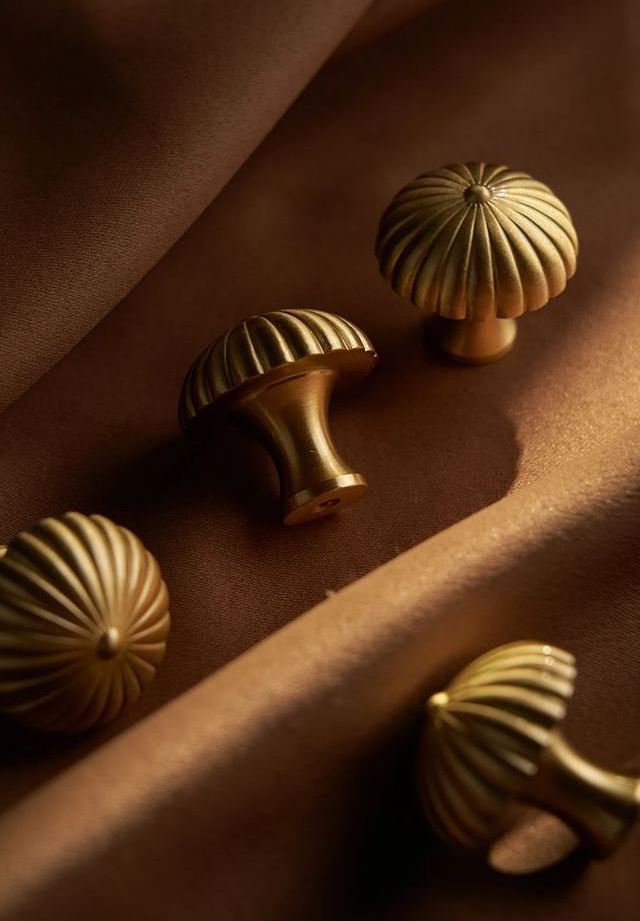 Gold brass mushroom knobs pull cabinet drawer for home dresser door cabinet furniture decorative kitchen wardrobe handle knobs