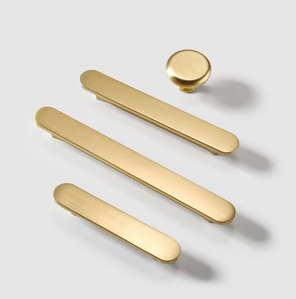 New gold brass cabinet handle modern pull knobs for home kitchen office furniture hardware door drawer wardrobe cabinet handle