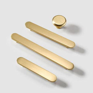 New gold brass cabinet handle modern pull knobs for home kitchen office furniture hardware door drawer wardrobe cabinet handle