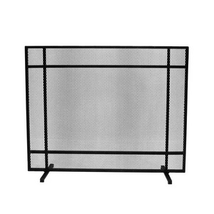 Elegant black iron fireplace screen decorative fire place cover accessories for home indoor living room fire spark guard gate