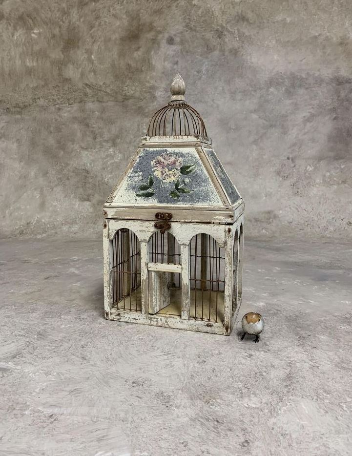 Large Wrought Iron Bird Cage Open Play Top Iron Bird Cage Decors Bird Small Wooden Cage hanging crane wire lantern candle