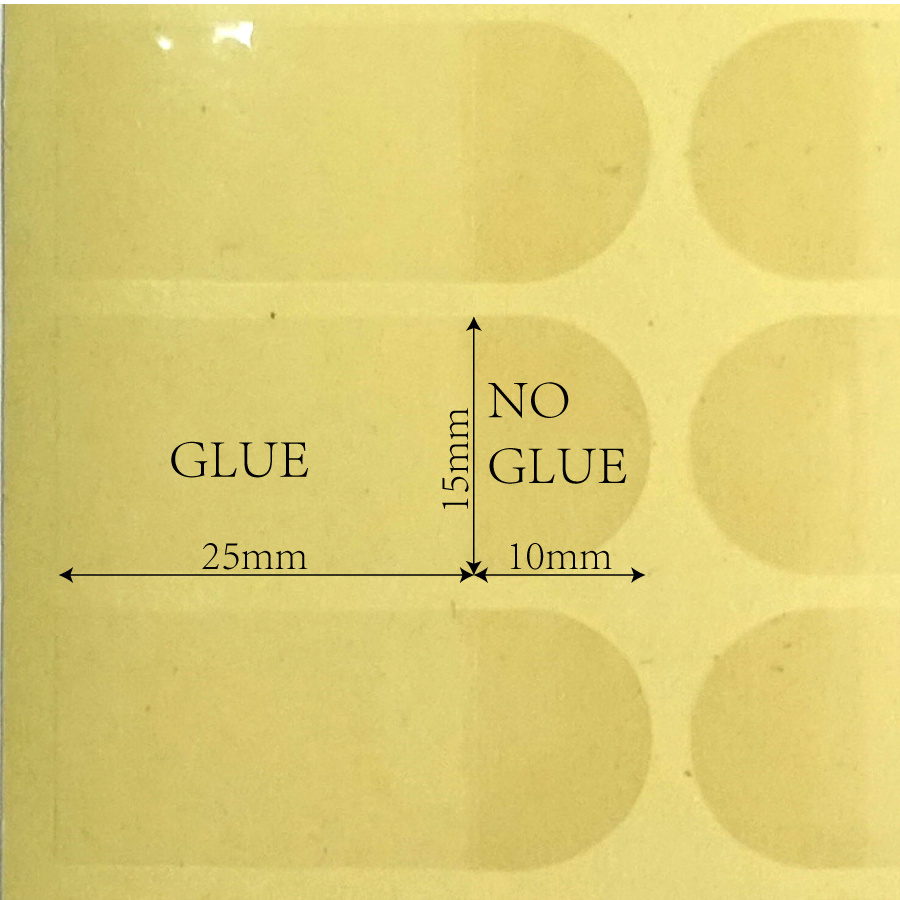 Clear Transparent Label Half Glue Sticker Half Adhesive Sticker Label Spacer Glue Sticker partially adhesive label In stock