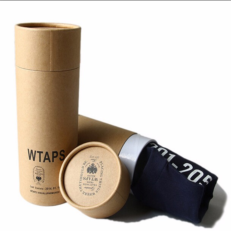 Custom Clothes Paper Packaging Tube T-Shirt Eco Cardboard Round Box For Clothing Packaging