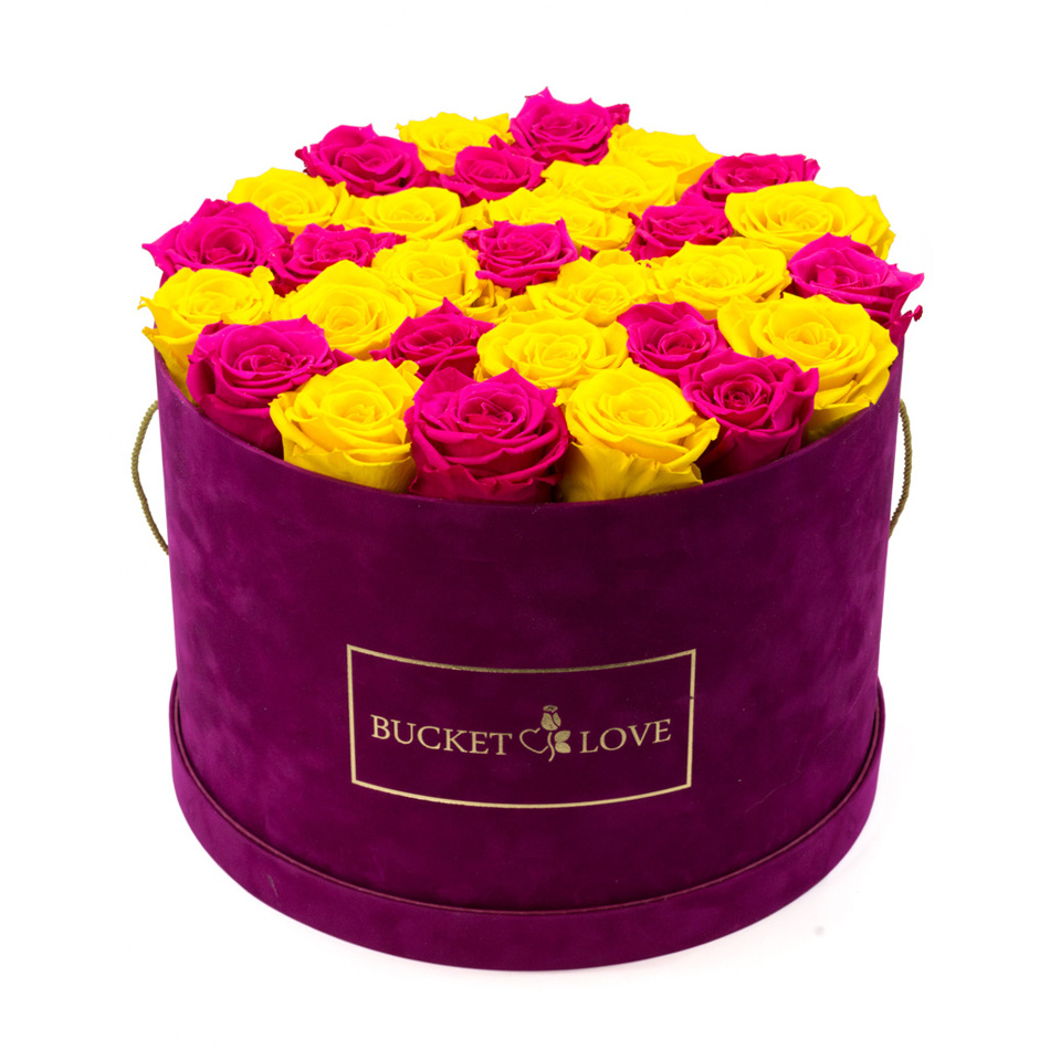 Luxury Round Shaped Velvet Gift Flower Box/Suede Rose Box/Velvet Jewelry Packaging Boxes