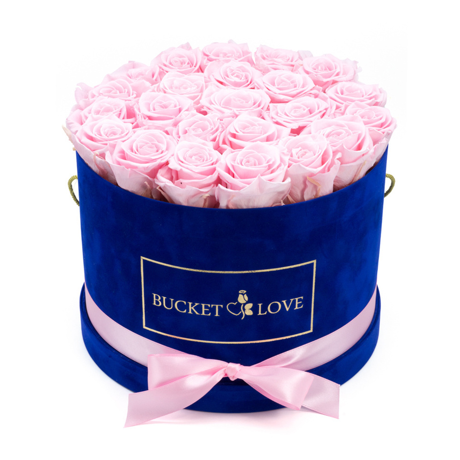 Luxury Round Shaped Velvet Gift Flower Box/Suede Rose Box/Velvet Jewelry Packaging Boxes