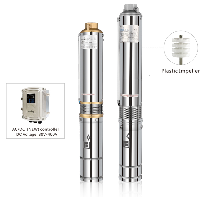 HD-4SC6-135-110-1500-A/D high pressure fountain 2hp solar bore hole pump kit/solar surface water pump