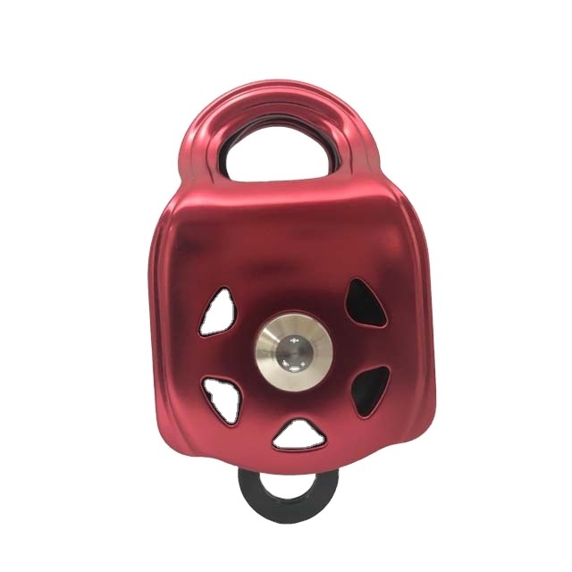 Aluminum double pulley with ball bearing for climbing