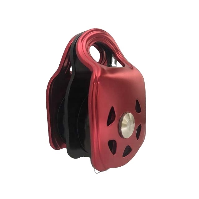 Aluminum double pulley with ball bearing for climbing