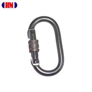 CE Certified Fall Arrest Manufacturers Screw Lock 25kN Galvanized Steel Oval Carabiner