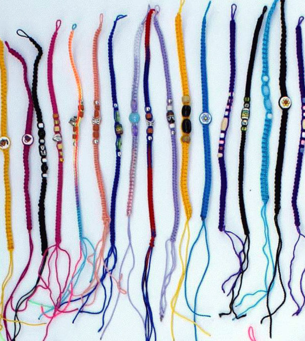 Thin Macrame Friendship Bracelets with Ceramic Beads, Artesanal Handmade Hippie Boho Woven Jewelry for Sale Peru