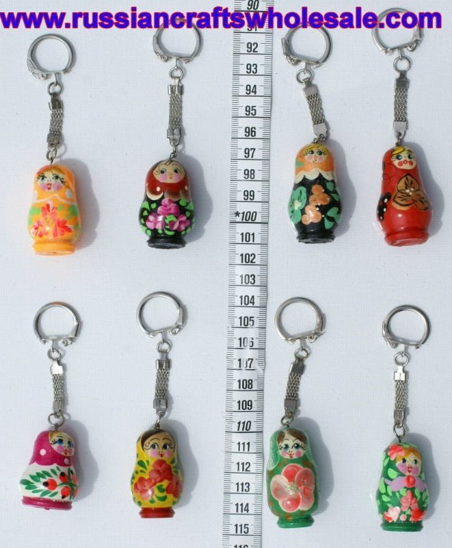 Matryoshka Nesting Doll Keychain Keyrings Wooden Ethnic Russia Ornament Crafts Folk Art National Russian Wood Art and Crafts